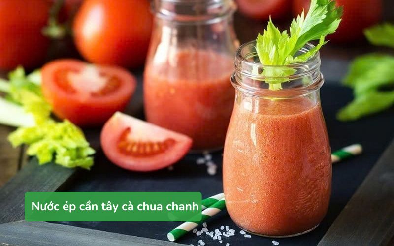 Nước ép cần tây kết hợp cà chua và chanh tươi, giải độc và bổ sung vitamin
