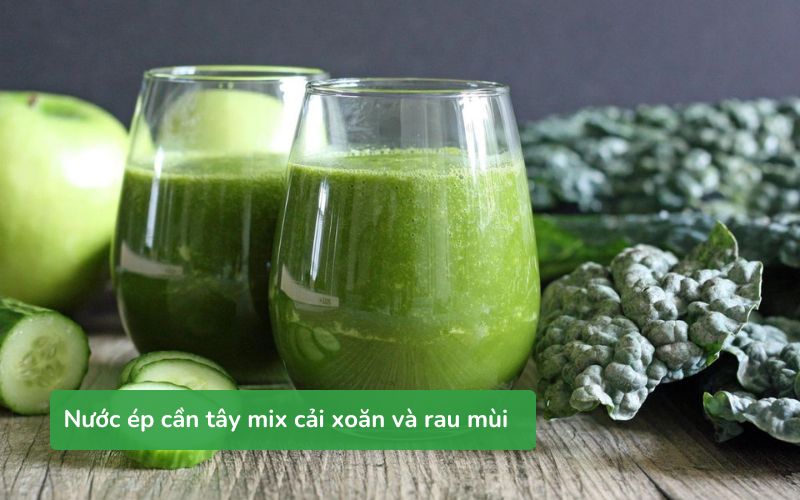 Nước ép cần tây kết hợp dưa leo và cà rốt tươi, giàu dưỡng chất, tốt cho sức khỏe