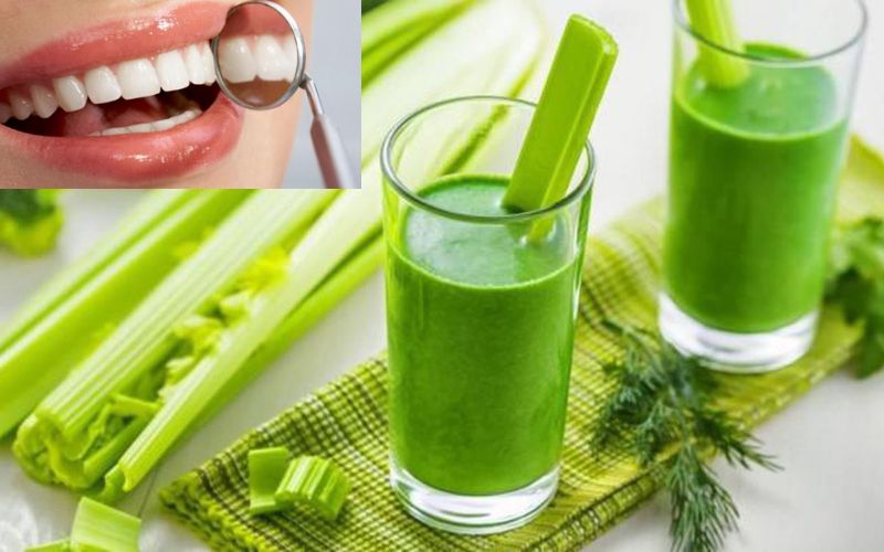 Cần tây giúp làm sạch răng miệng, loại bỏ mảng bám