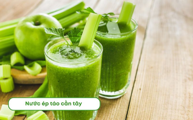 Nước ép táo cần tây xanh mát, ngọt thanh và giàu dinh dưỡng