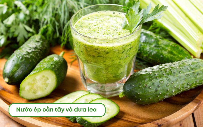 Nước ép cần tây và dưa leo xanh mát, giải nhiệt hiệu quả