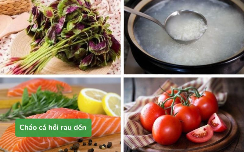 Món cháo cá hồi rau dền cao cấp, giàu Omega-3