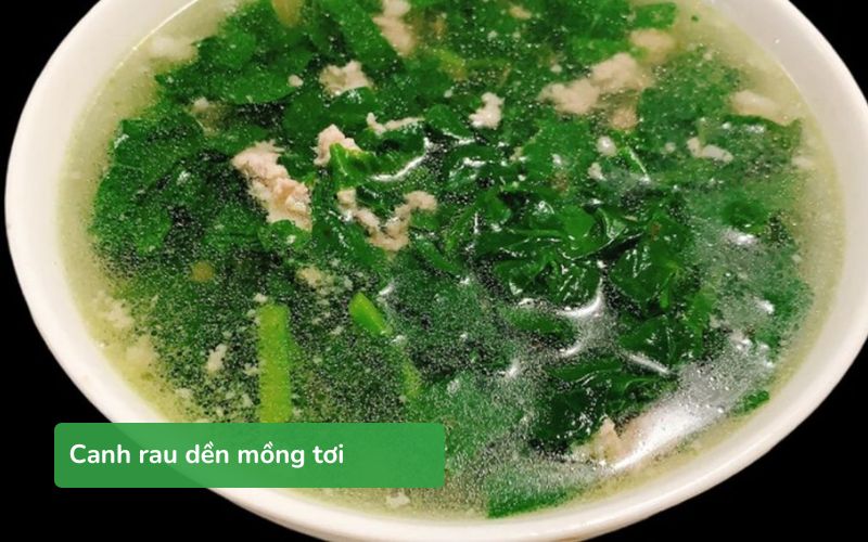 Canh rau dền mồng tơi thanh mát, giải nhiệt