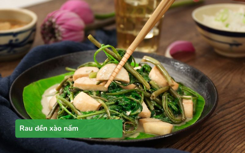 Món rau dền xào nấm thanh đạm, ngon miệng