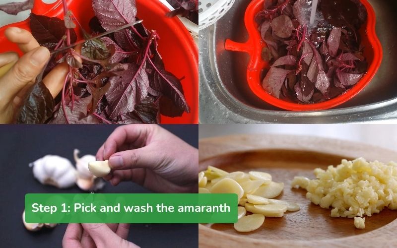 Pick and wash the amaranth