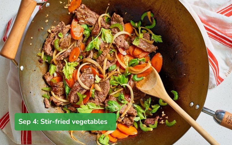 Stir-fry celery and other vegetables