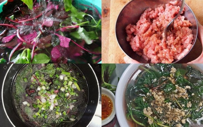 How to cook amaranth soup with minced meat