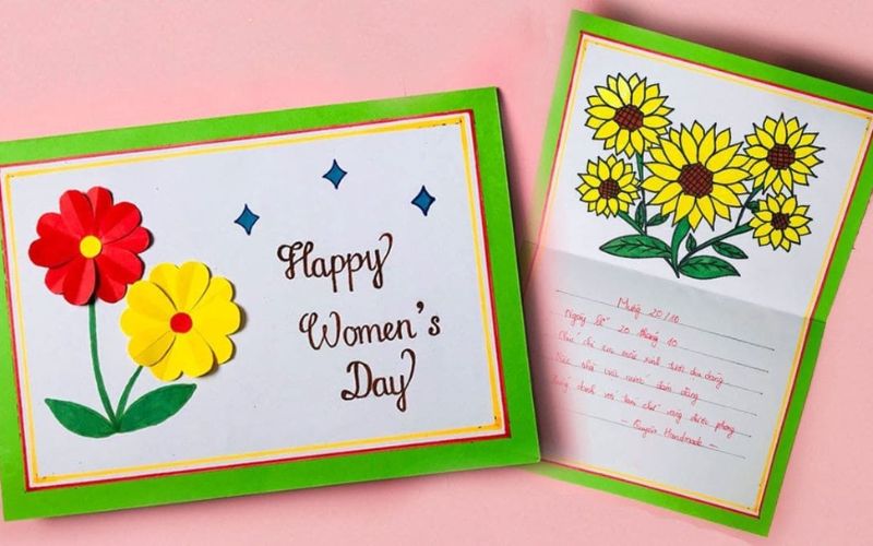Greeting card for Vietnamese Women’s Day 20/10 green