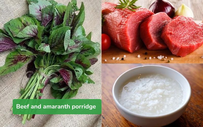 Delicious beef and amaranth porridge, good for health