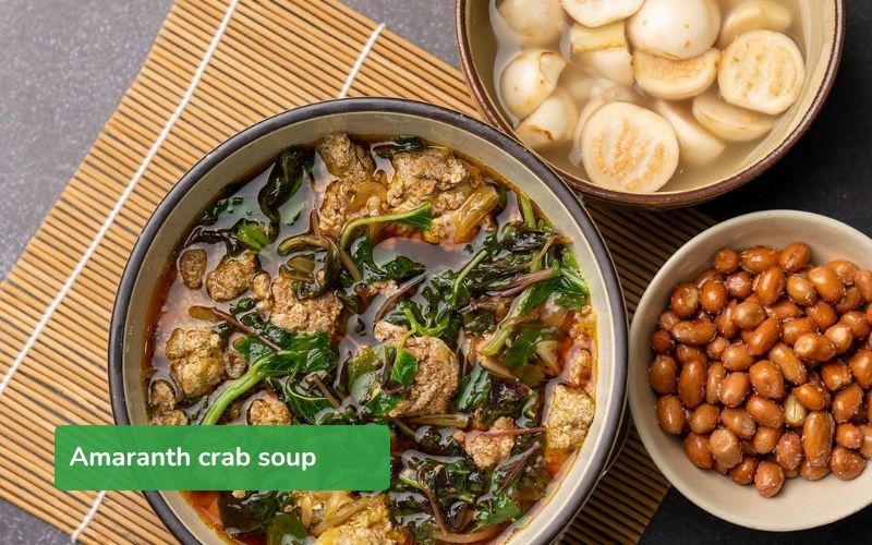 Rustic amaranth crab soup, natural sweet flavor