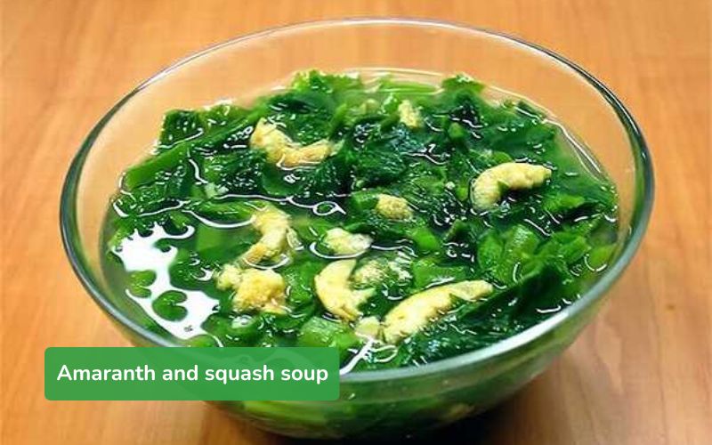 Sweet and refreshing natural squash and amaranth soup