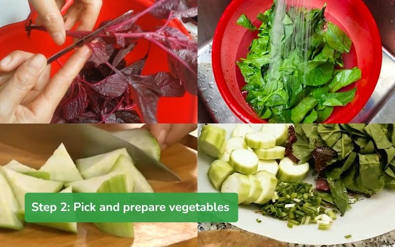 Pick and prepare vegetables
