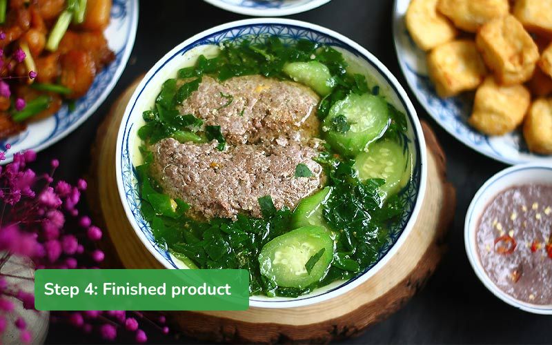 Attractive crab and amaranth soup