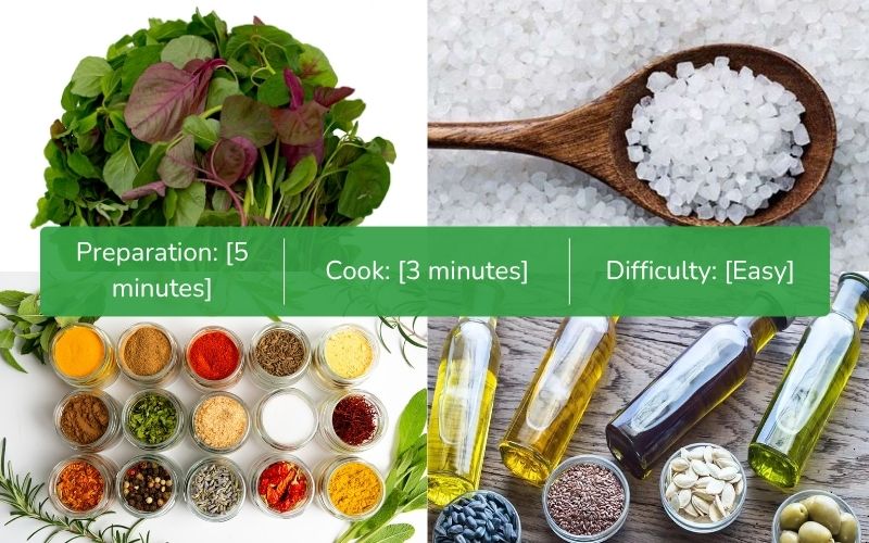 Ingredients for boiling amaranth