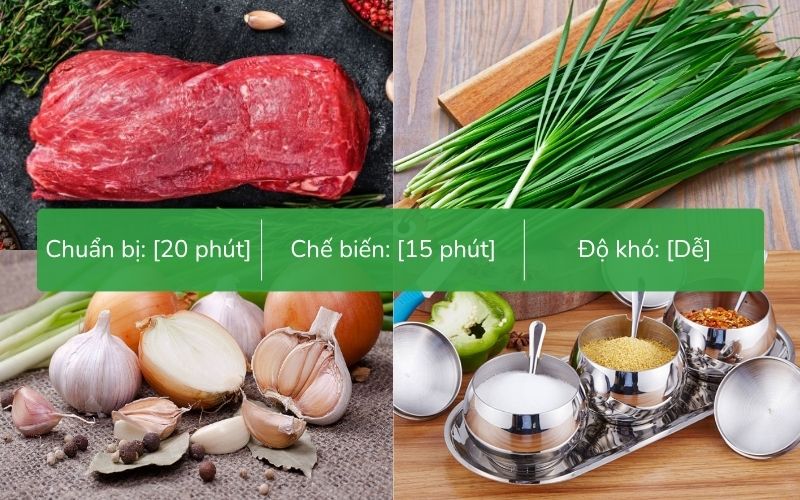 Nguyên liệu làm bò xào bông hẹ