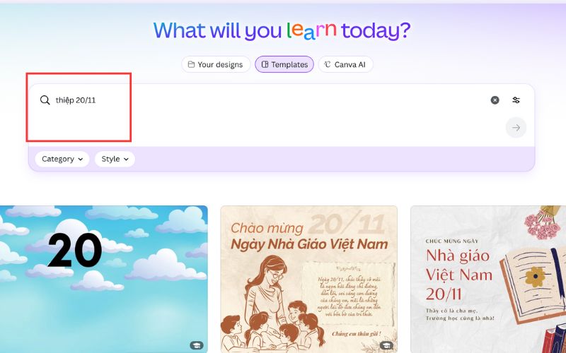 Tìm kiếm mẫu thiệp 20/11