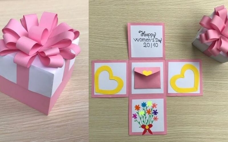 Cách làm thiệp 20/11 hộp mở sáng tạo