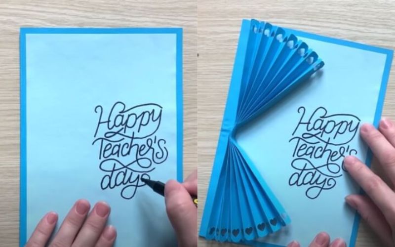 Cách làm thiệp 20/11 hiệu ứng rẽ quạt