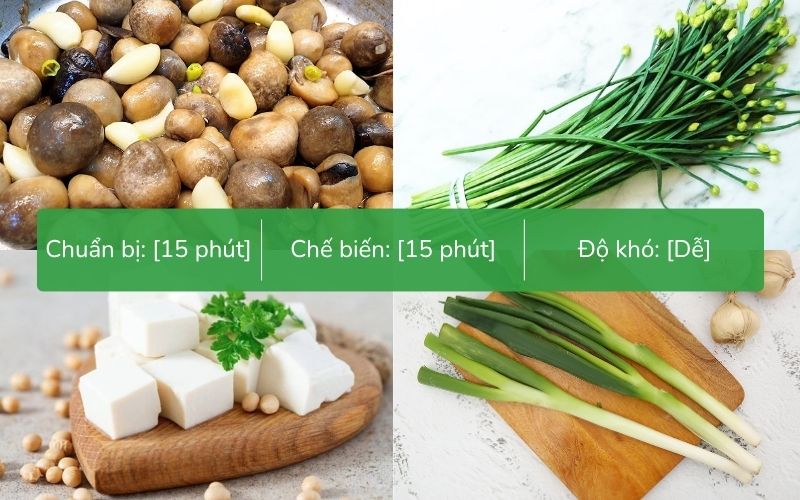 Nguyên liệu làm món canh hẹ nấu chay