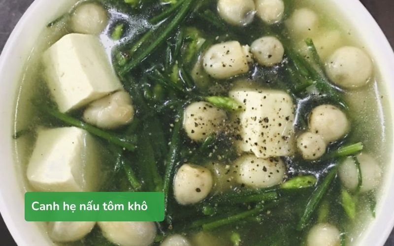 Canh hẹ nấu chay