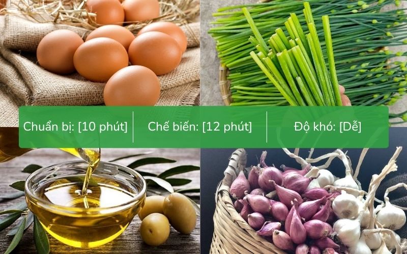 Nguyên liệu nấu canh hẹ nấu trứng