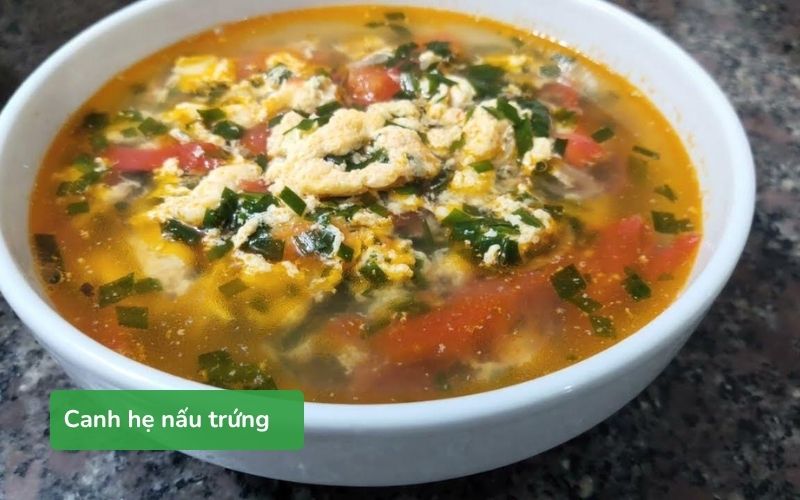 Canh hẹ nấu trứng