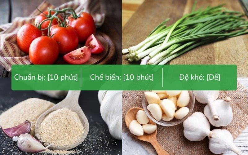 Nguyên liệu nấu canh hẹ cà chua