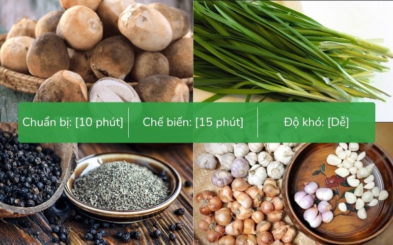 Nguyên liệu làm món canh hẹ nấu với nấm