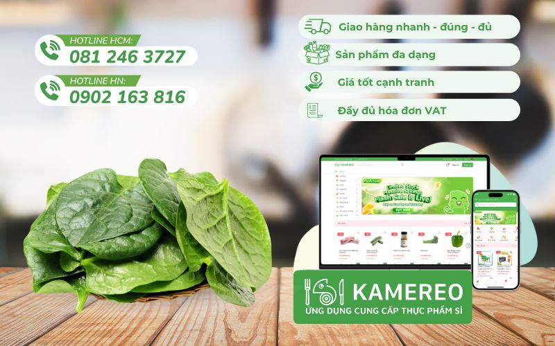 Kamereo - Ứng dụng cung cấp rau và nguyên liệu sỉ tất cả trong một cho doanh nghiệp F&B