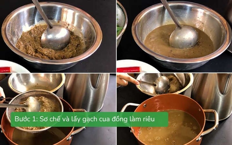 Sơ chế và lấy gạch cua đồng làm riêu