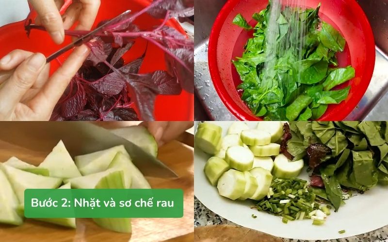 Nhặt và sơ chế rau