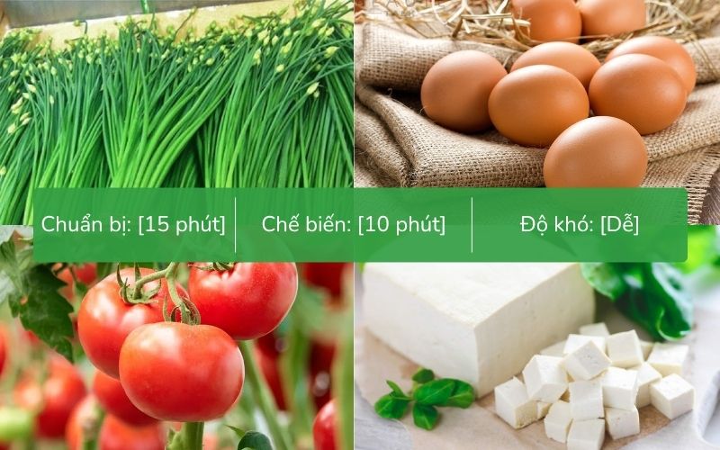 Nguyên liệu món canh hẹ đậu hũ trứng