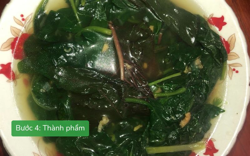 Món canh mồng tơi với tôm khô ngọt thanh tự nhiên