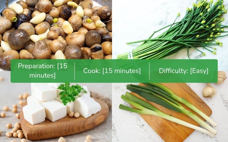 Ingredients for vegetarian chive soup