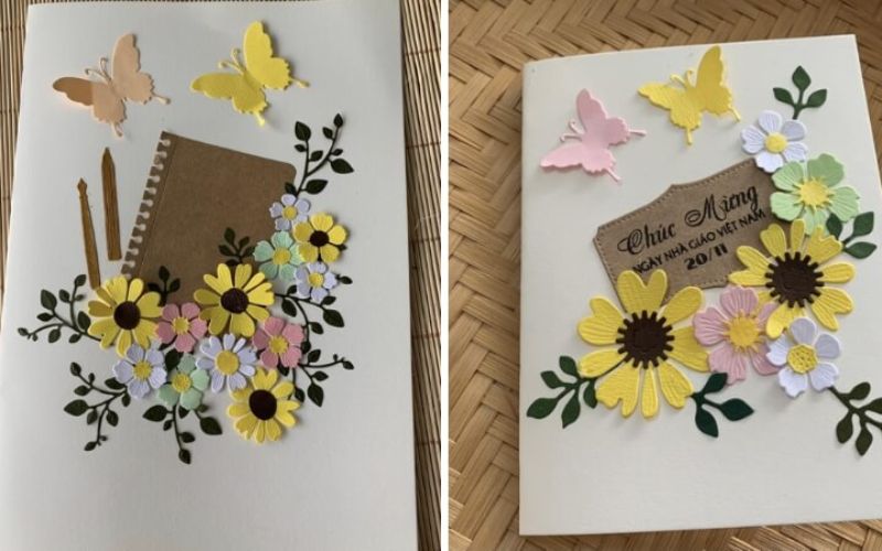 How to make November 20 card with embossed flower pattern