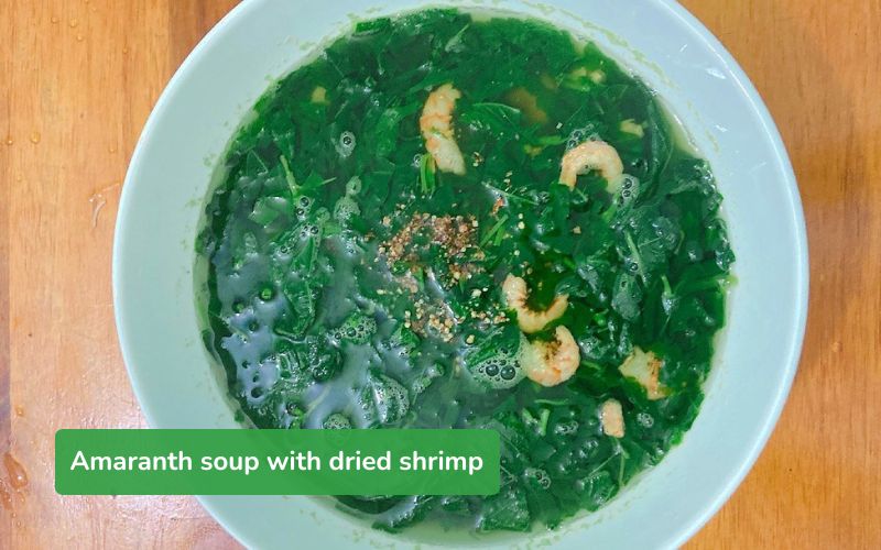 Sweet and rich jute and dried shrimp soup