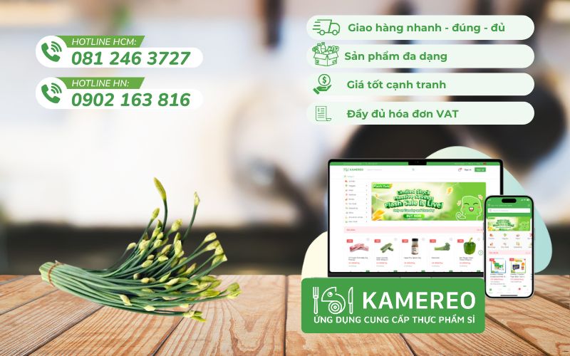 Kamereo - Nhà cung cấp hẹ tươi ngon, giá tốt, đầy đủ VAT cho doanh nghiệp F&B