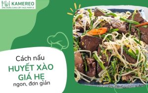 huyết heo xào giá hẹ