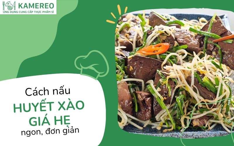 huyết heo xào giá hẹ