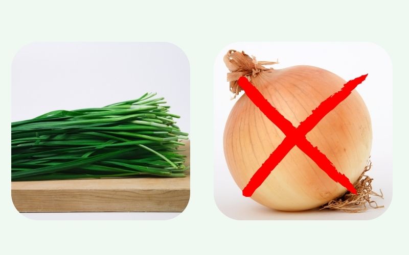 Lá hẹ kỵ với hành tây