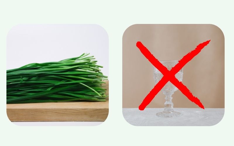 Lá hẹ kỵ với rượu trắng