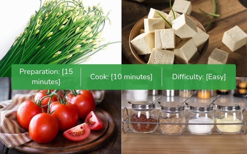 Ingredients for tomato tofu leek soup