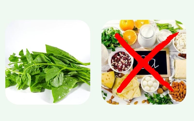 Malabar spinach is incompatible with calcium-rich foods such as milk, cheese and seafood.