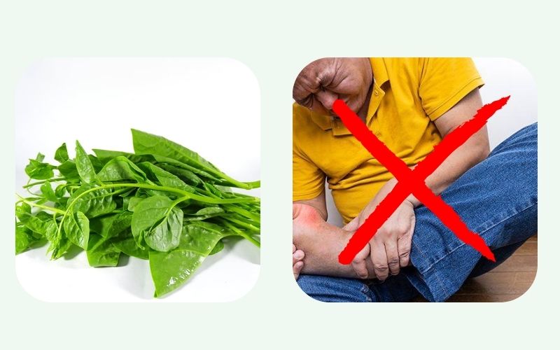 People with gout should avoid eating Malabar spinach.
