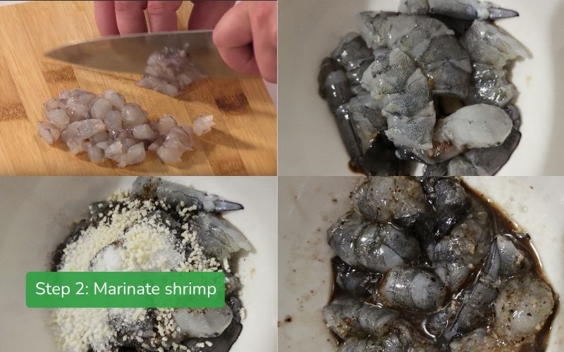 Marinate shrimp with spices