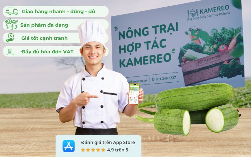 Kamereo - Ứng dụng cung cấp mướp sỉ giá tốt, minh bạch cho doanh nghiệp F&B