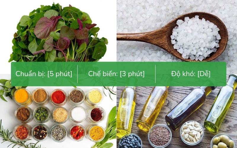 Nguyên liệu luộc rau dền