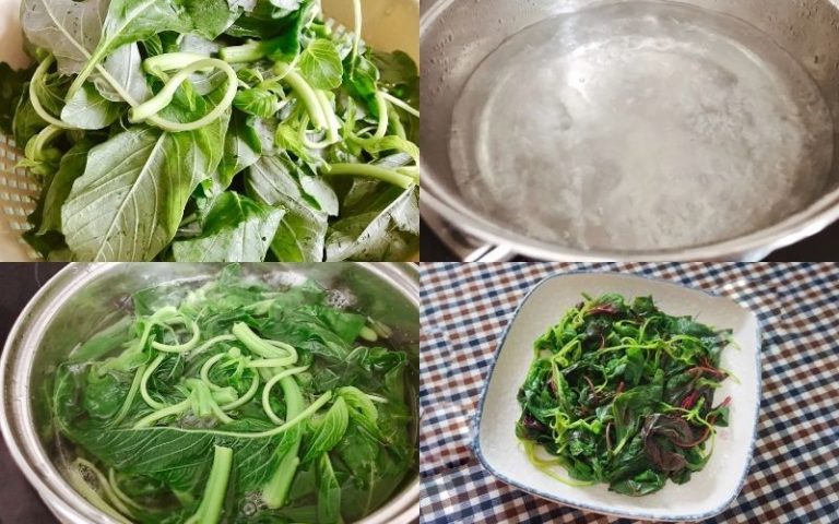 Cách luộc rau dền chấm mắm tỏi ngon, không bị nhũn