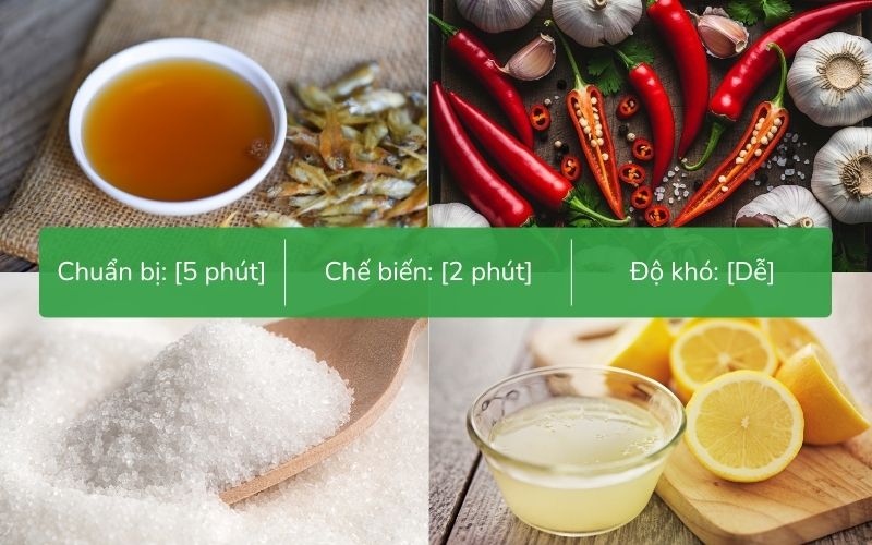 Nguyên liệu làm nước mắm tỏi chấm rau dền luộc