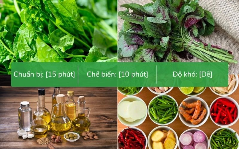 Nguyên liệu món canh mồng tơi nấu với rau dền